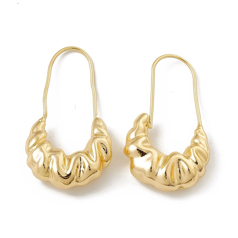 Elegant Gold Croissant Hoop Earrings